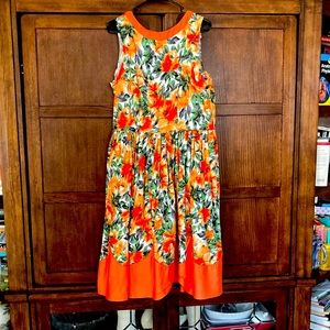 Orange floral dress